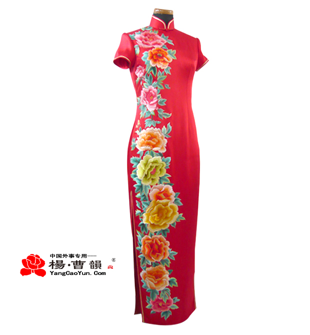 绣牡丹-真丝重缎-旗袍-女款
