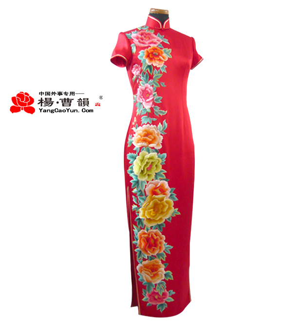 绣牡丹-真丝重缎-旗袍-女款