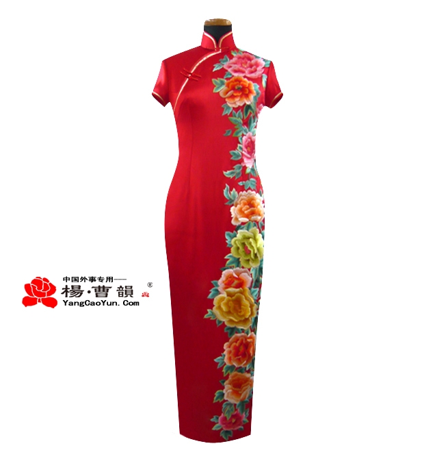 绣左牡丹-真丝重缎-旗袍-女款