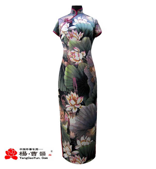 印花色-真丝-旗袍-女款