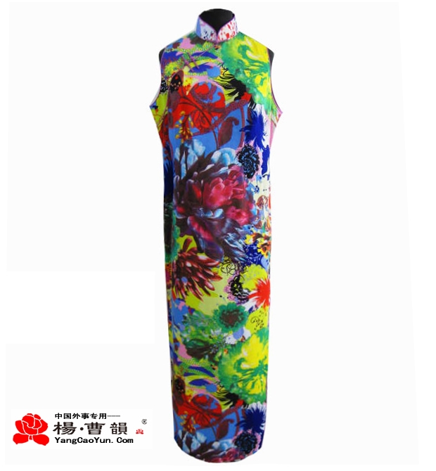 花色-真丝重缎-旗袍-女款