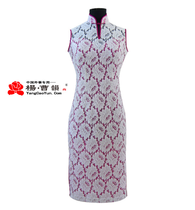 白色-蕾丝-旗袍-女款