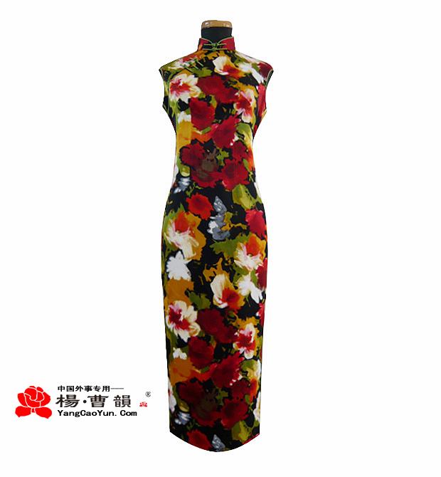 百花盛开-真丝印花-旗袍-女款