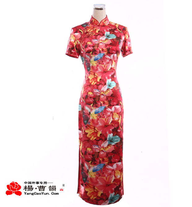 繁花似锦-真丝印花-旗袍-女款